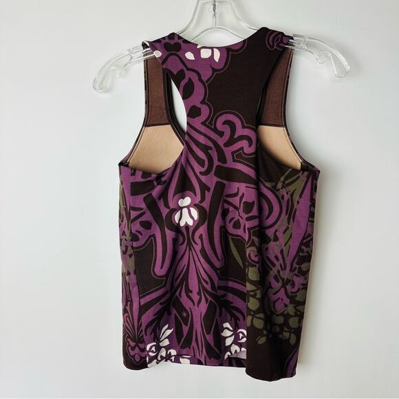 Athleta Floral Tank Top Racerback Built in Bra Athletic Purple Size 36B - Picture 2 of 7